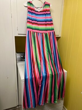 Bright Multicolor Striped Maxi dress